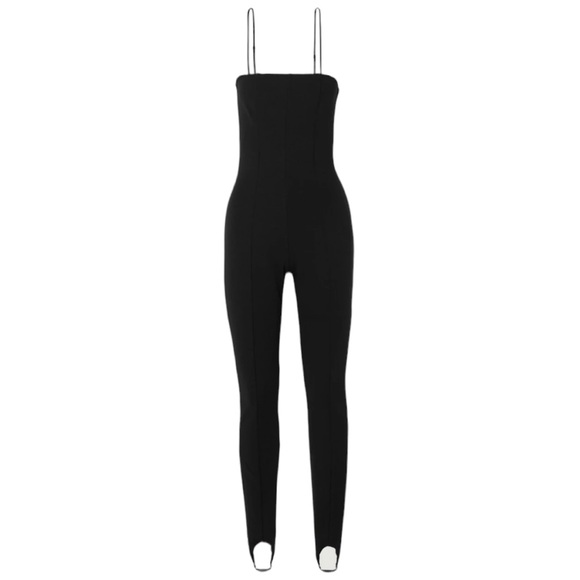 Wolford Γ Amina Muaddi One Piece Strapless Catsuit Jumsuit Black Org $870 small - Picture 9 of 12